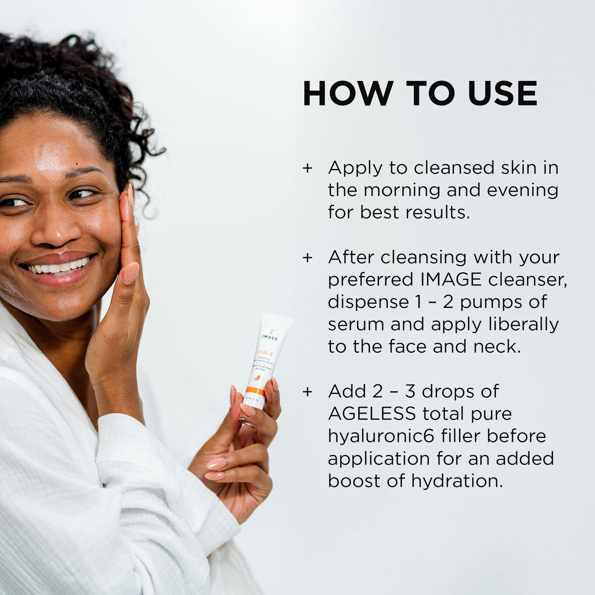IMAGE Skincare sample beside credit card showing travel-friendly 0.5 fl oz size