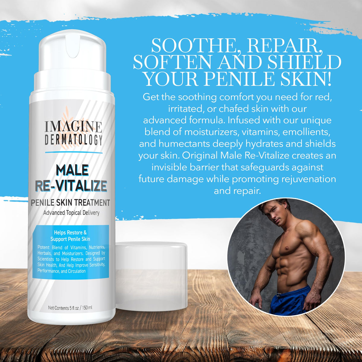 Imagine Dermatology size comparison 5 fl oz held next to a smartphone for scale