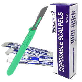 IMED SCIENTIFIC front packaging showing box of ten sterile scalpels for hygienic pedicures
