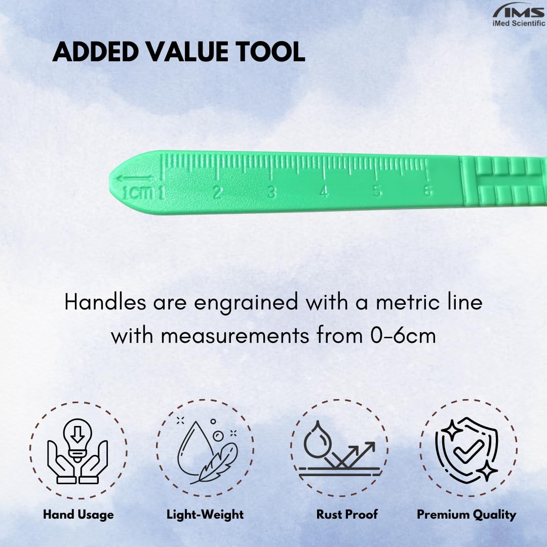 IMED SCIENTIFIC scalpel beside ruler showing scale and compact professional size