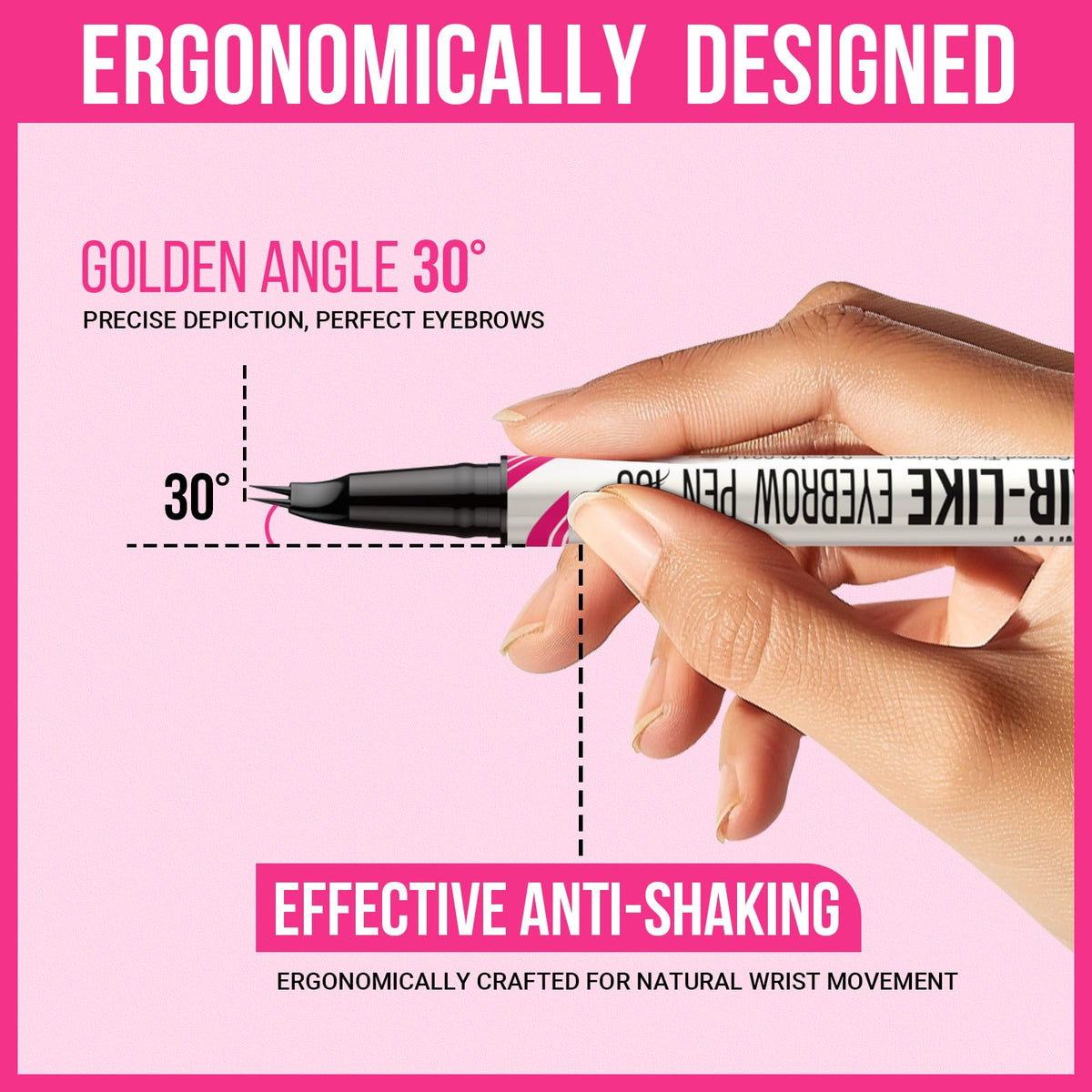 iMethod curved tip close-up highlighting microblade for hair-like precise brow strokes