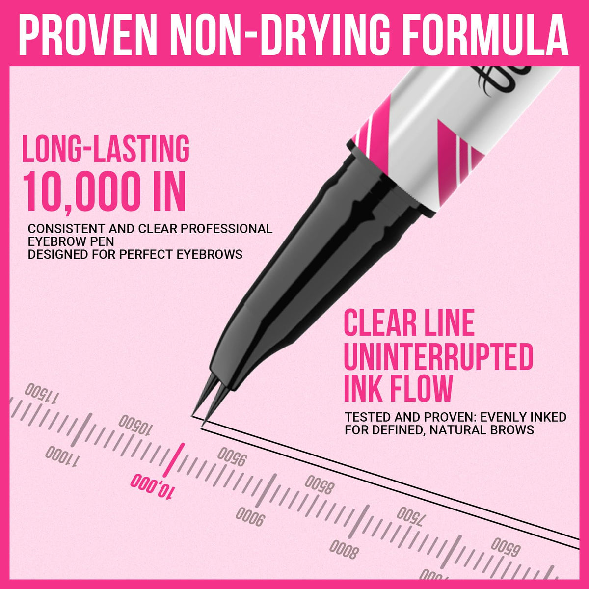 iMethod eyebrow pen held in hand to show size and travel-friendly convenience