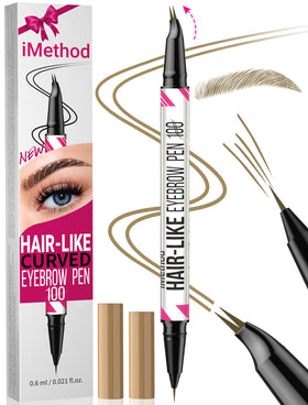iMethod curved eyebrow pen front view showing compact design and convenience