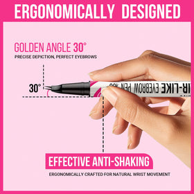 iMethod curved tip close-up creating hair-like strokes for precision
