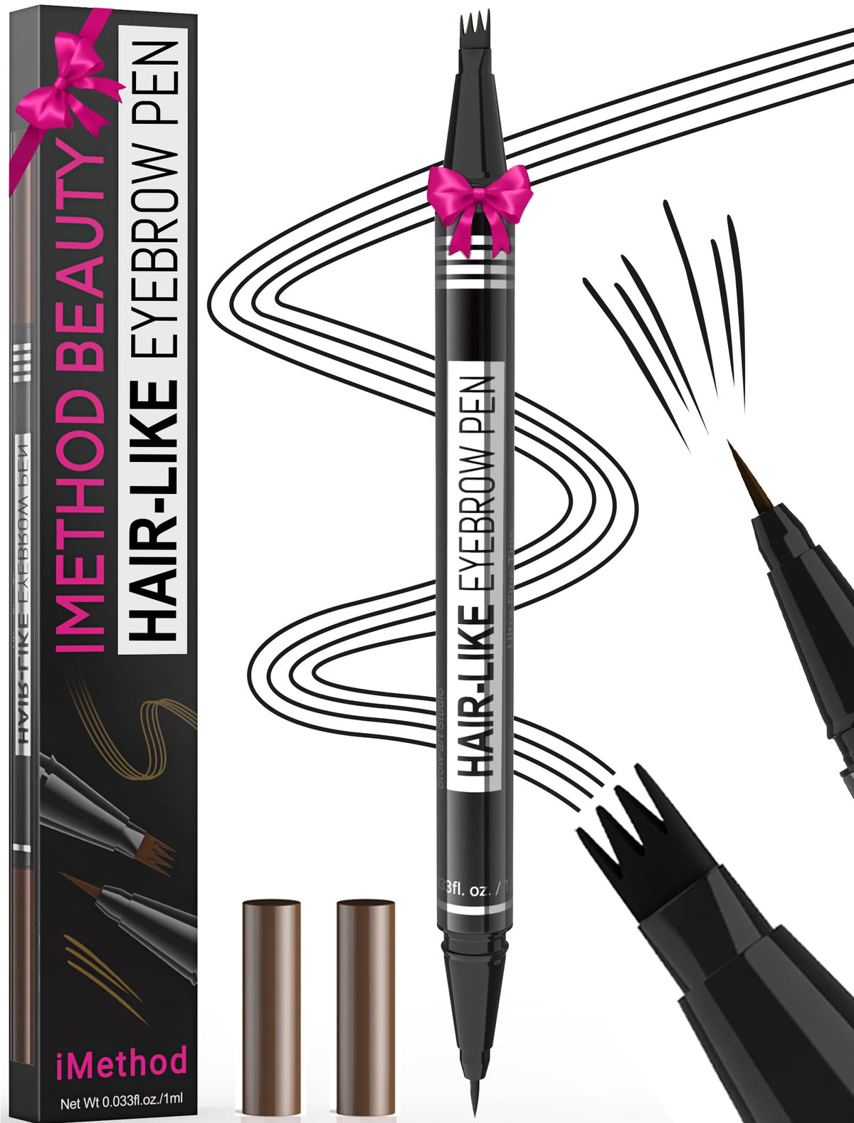 iMethod dual-ended pen front view showing both tips and compact design benefit portability