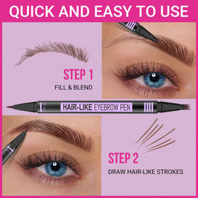 iMethod eyebrow pen applied on model brow for defined, natural look