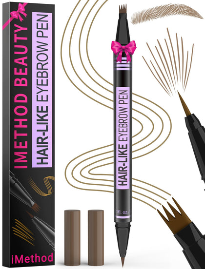 iMethod eyebrow pen front packaging showing compact 2-in-1 design and shade