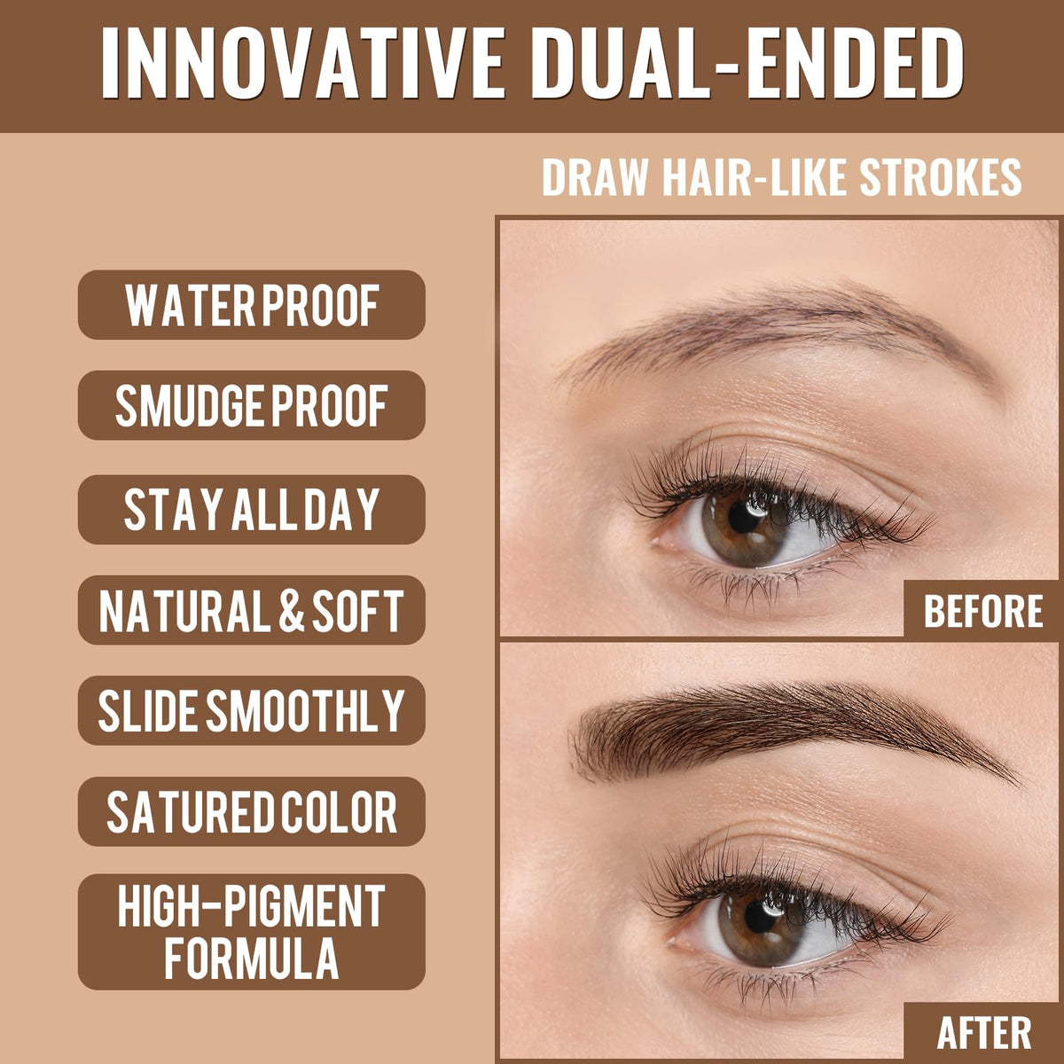 iMethod spoolie blending brow color for natural, softened finish