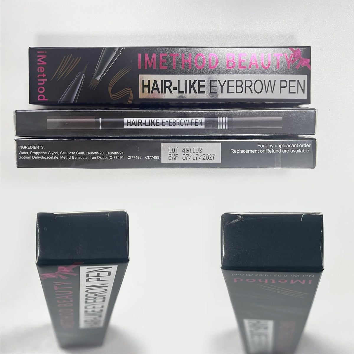 iMethod in a morning makeup bag for quick eyebrow touch-ups