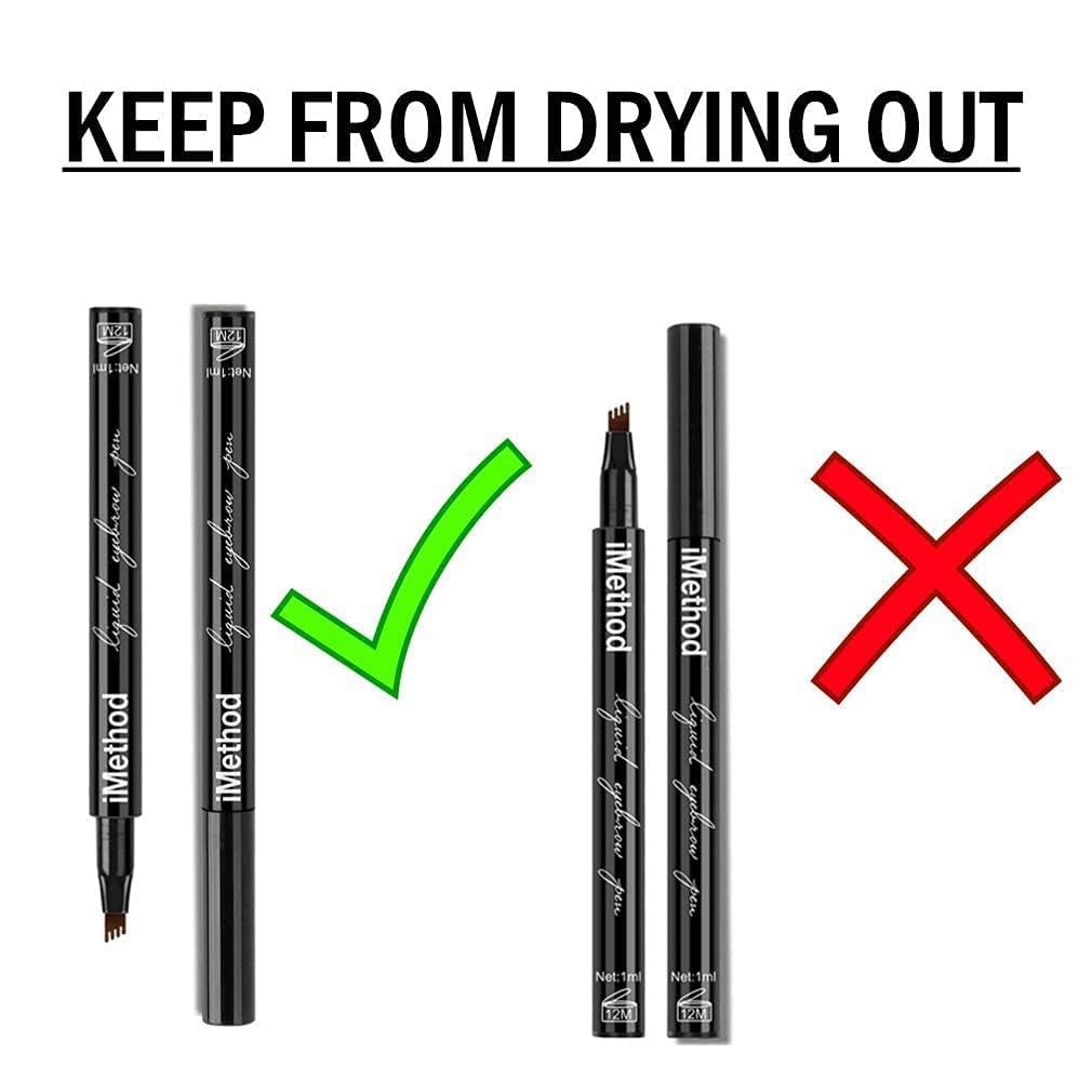 iMethod pen in use drawing precise brow hairs for defined, realistic arches