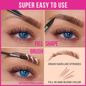iMethod texture strokes demonstrating natural-looking eyebrow hair effect