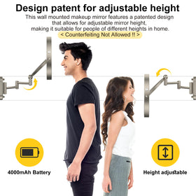 IMIKONA close-up of LED ring and touch controls highlights adjustable lighting benefit