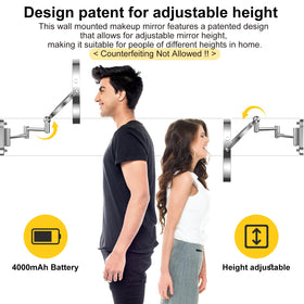 IMIKONA close-up of LED ring and touch control, delivers adjustable color and brightness
