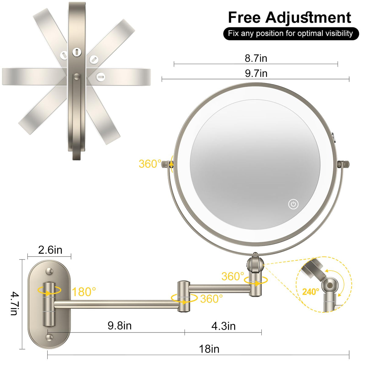 IMIKONA mounted in bathroom setting showing improved lighting for makeup routines