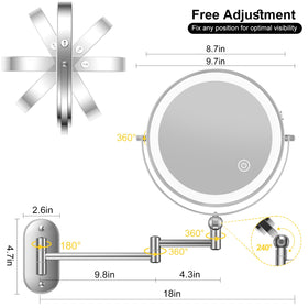 IMIKONA mirror installed in bathroom setting, creates professional grooming lighting