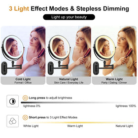 IMIKONA touch control panel lit displaying three-color lights and easy dimming benefit
