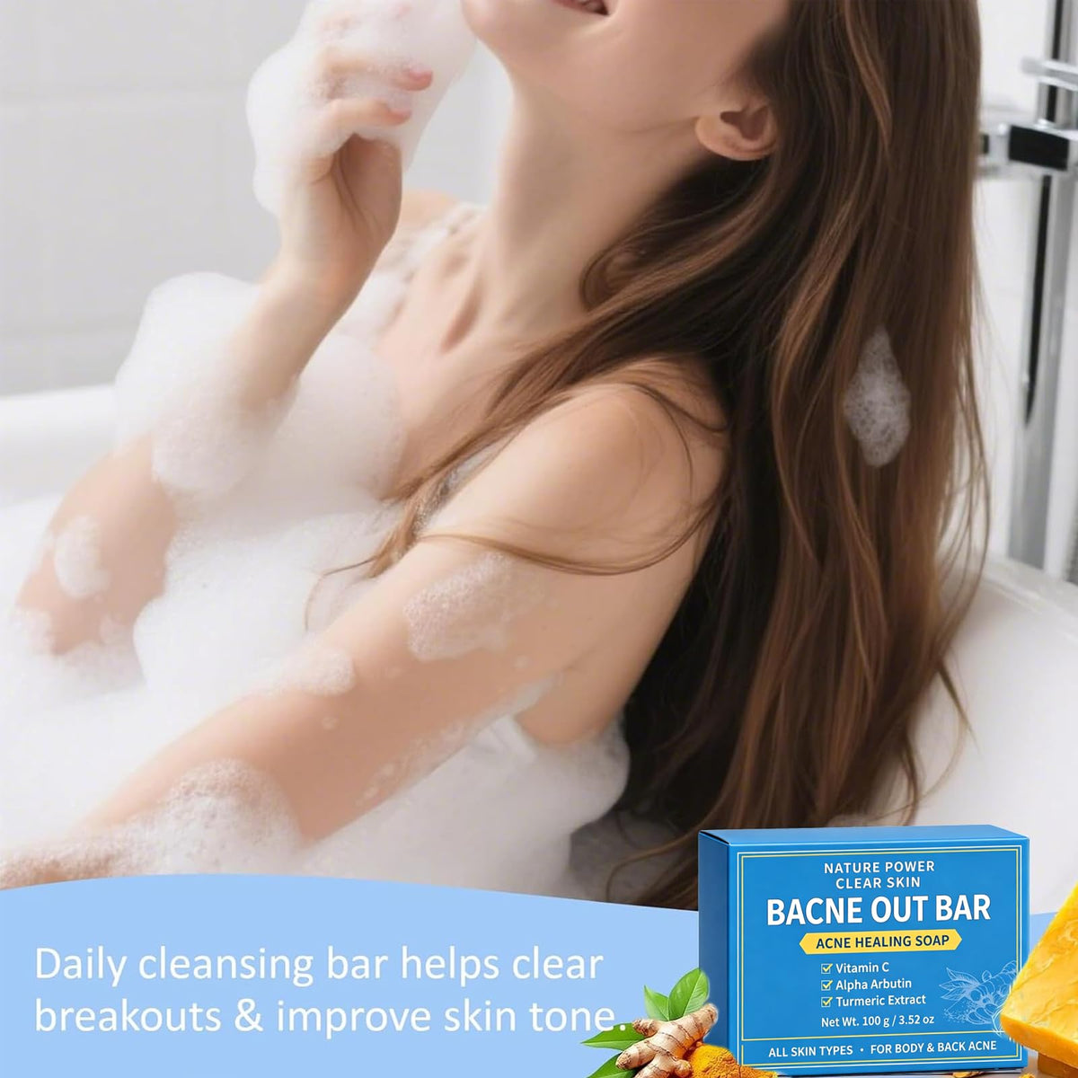 Imovoto on bathroom shelf in lifestyle scene suggesting daily routine and refreshed skin