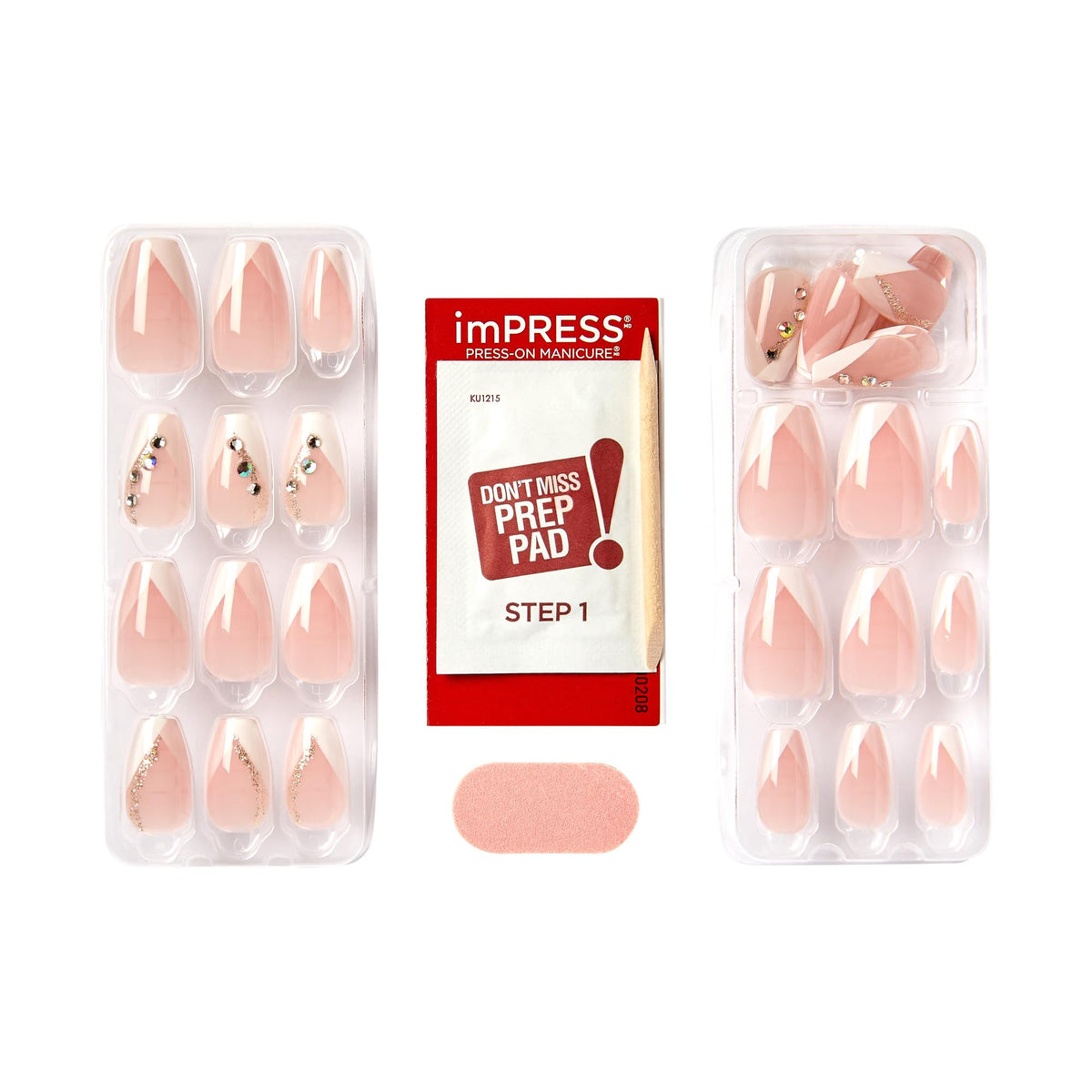 imPRESS layout of 30 nails illustrating size variety for custom fit