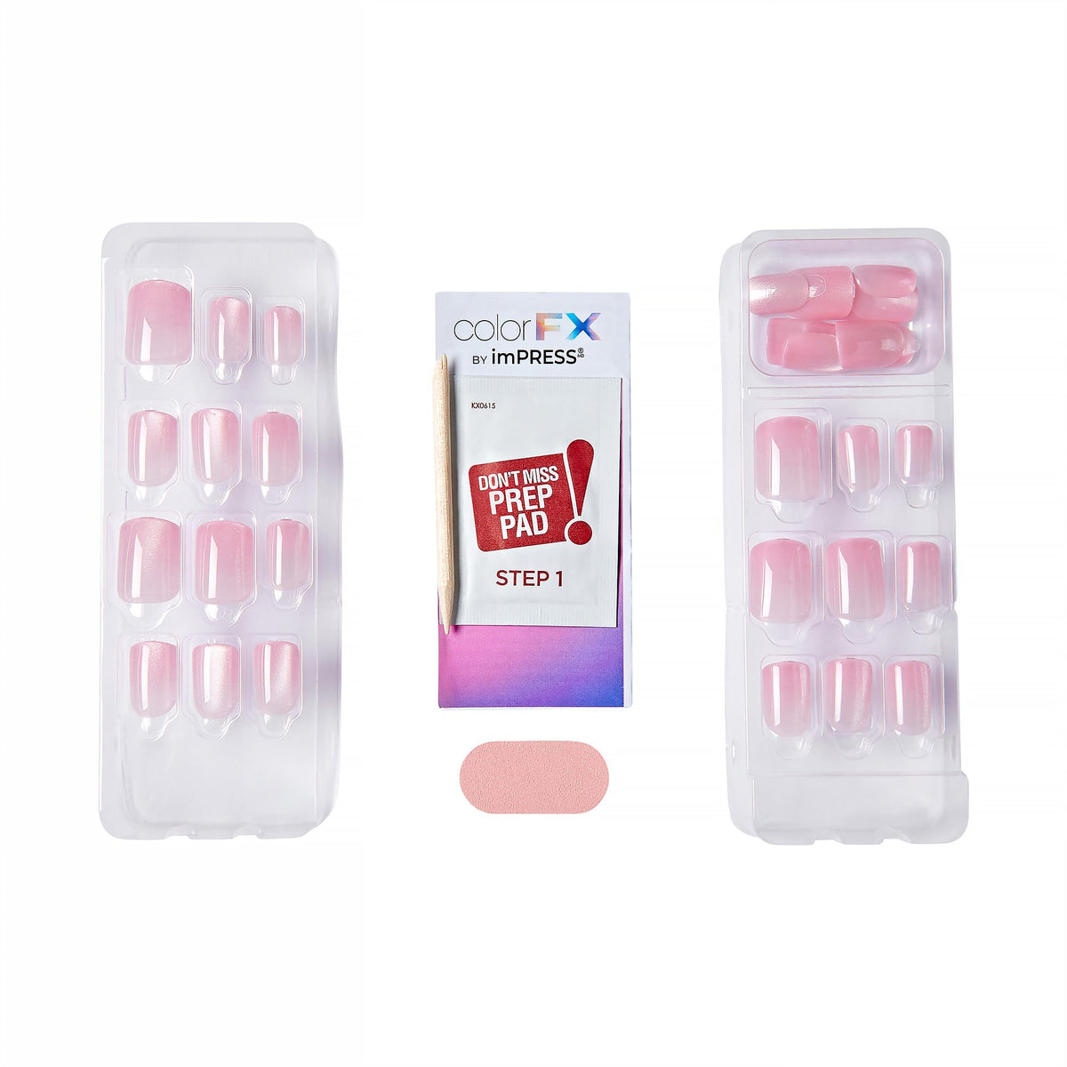 imPRESS hand model wearing nails demonstrating quick at-home application