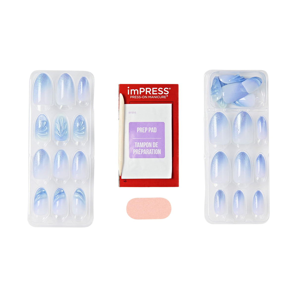 imPRESS spread of 30 nails illustrating size variety for full manicures