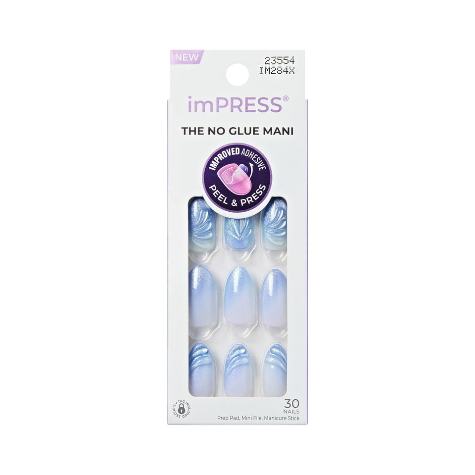 imPRESS front packaging showing Ciel blue set and included tools for easy selection