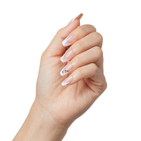 imPRESS close-up of white French tip detail highlighting crisp lines
