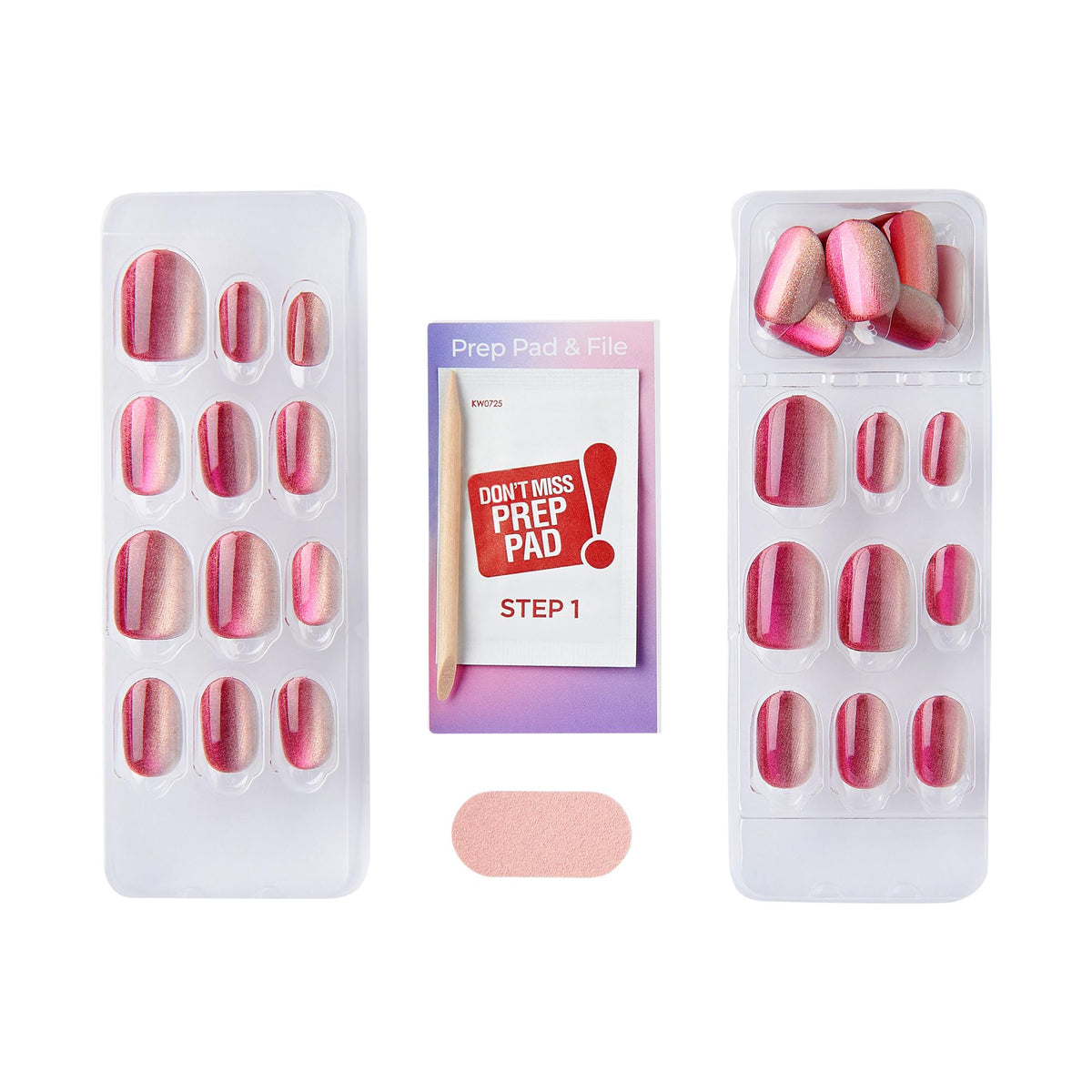 imPRESS kit tools displayed with prep pad, file and stick for easy application