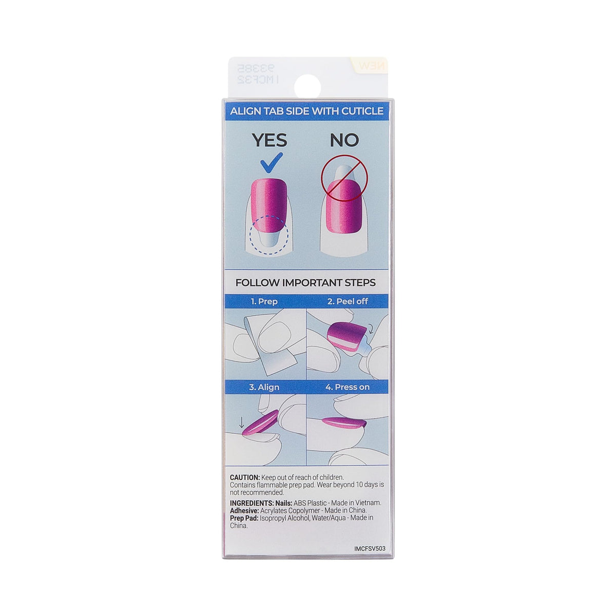 imPRESS nails next to natural nail for scale showing short oval, wearable benefit