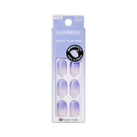 imPRESS front packaging showing Friendzone blue ombre nails and kit contents for instant mani