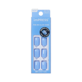 imPRESS front packaging showing the baby why so blue shade and easy application benefit
