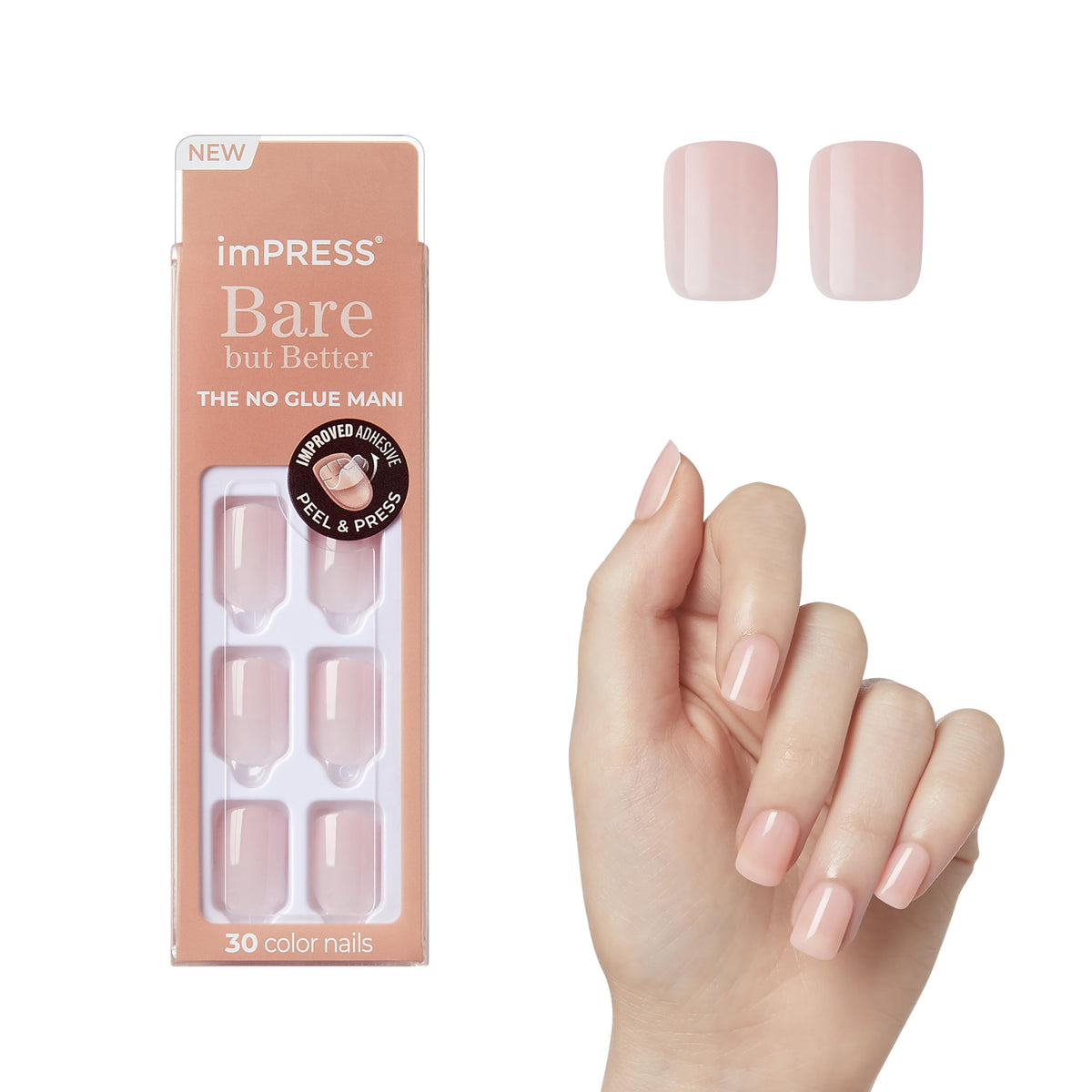 imPRESS front packaging showing product and clean nude benefit