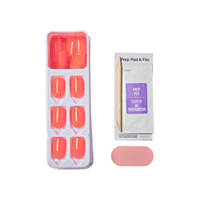 imPRESS prep pad, manicure stick and mini file laid out for quick at-home application