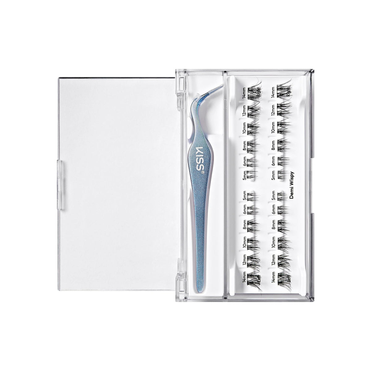 imPRESS lash clusters sorted by 5 to 14mm lengths for customization