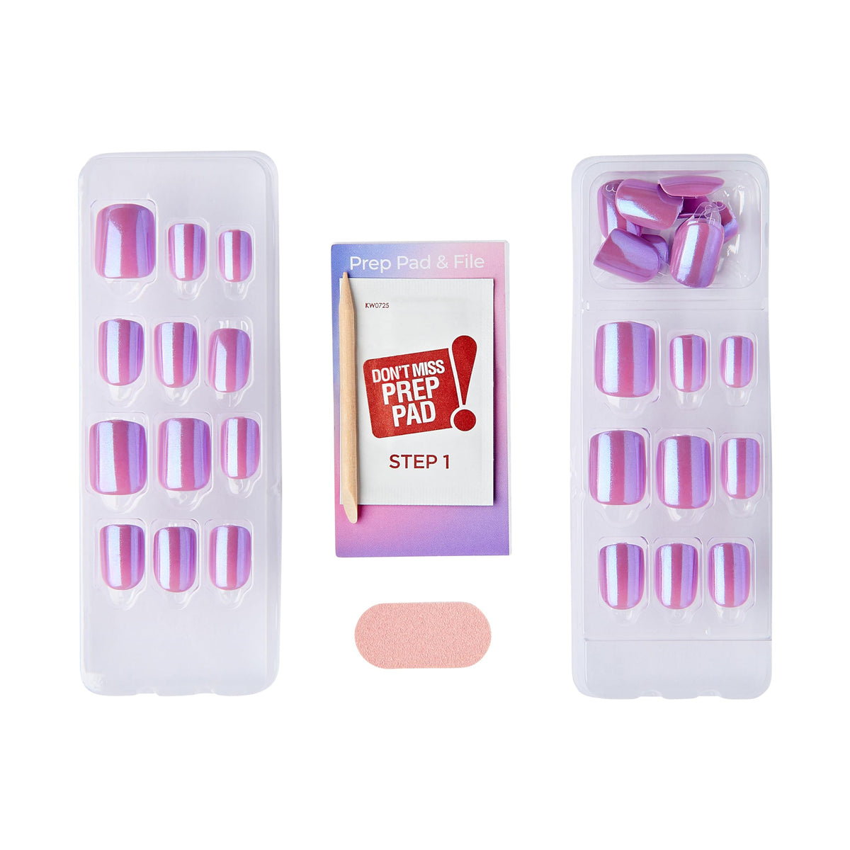 imPRESS Kiss side profile highlighting short squoval shape and smooth edge for comfortable wear