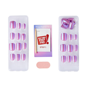 imPRESS Kiss side profile highlighting short squoval shape and smooth edge for comfortable wear
