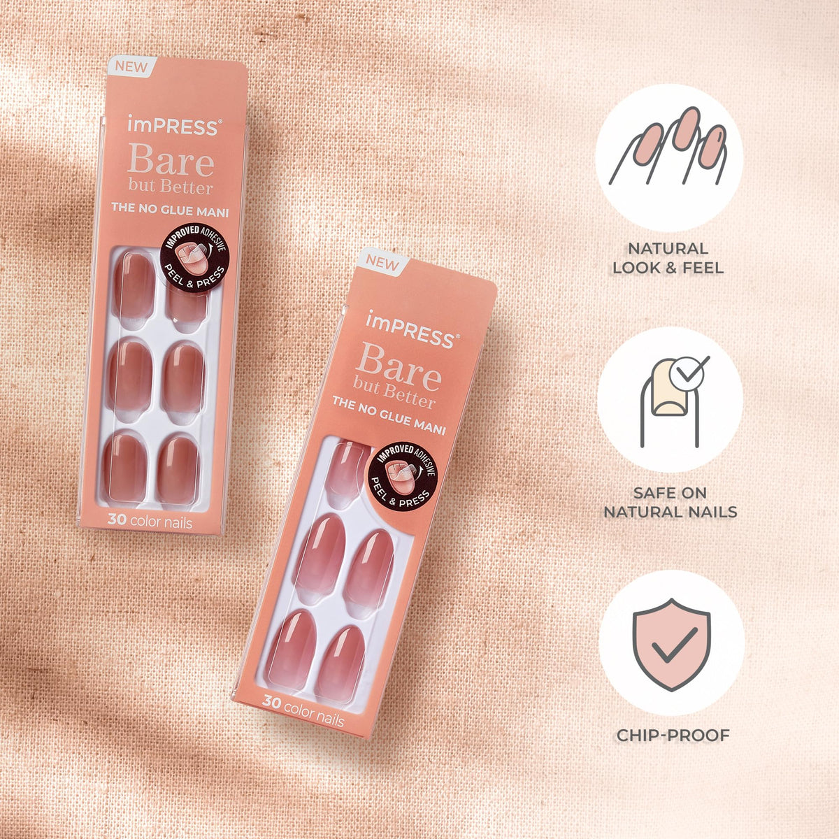 imPRESS kit contents with prep pad, mini file, and manicure stick for easy application