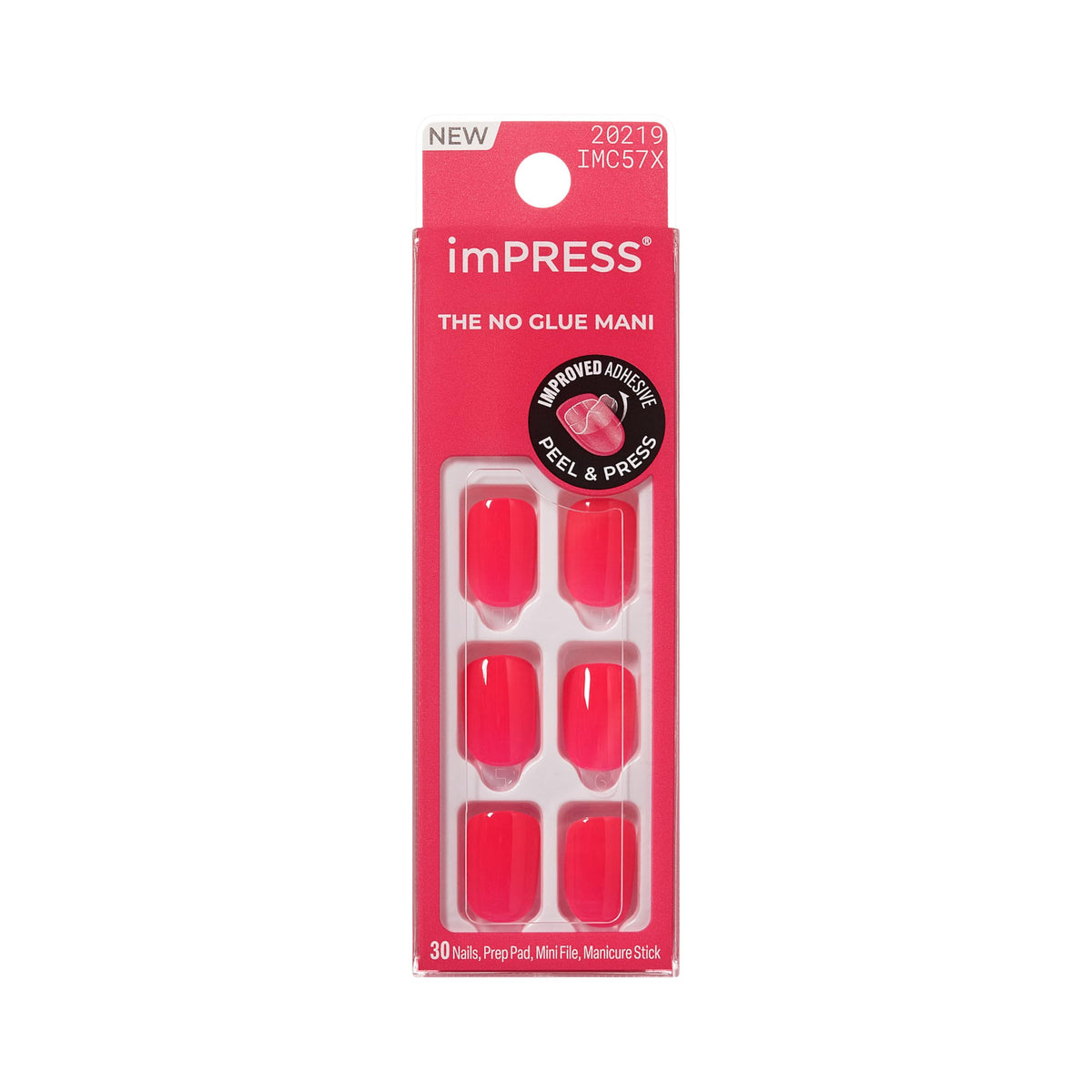 imPRESS front packaging showing bright pink melting shade and kit contents for quick application