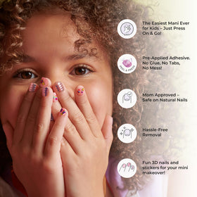 imPRESS nails on child hand showing correct size and fit