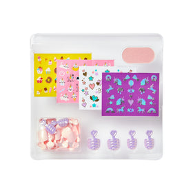 imPRESS sticker sheets spread showing unicorns, hearts, and kitties