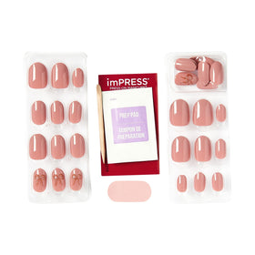 imPRESS prep pad and instruction sheet with tools to ensure clean, secure adhesion