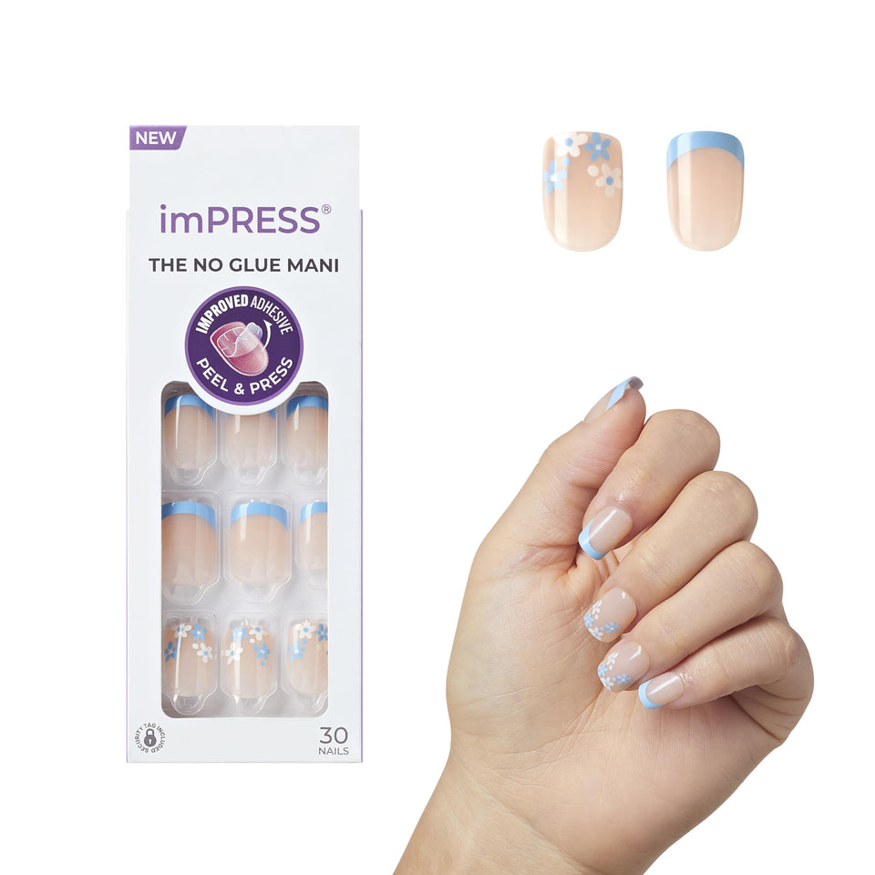 imPRESS front packaging showing Snooze blue French design and included tools