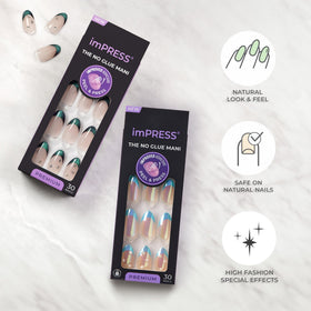 imPRESS kit contents laid out with tools for complete at-home manicure