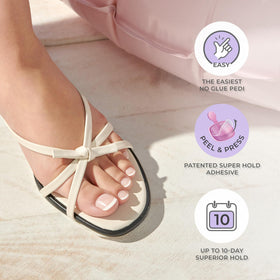 imPRESS worn in sandals showing styled toes and instant polished look
