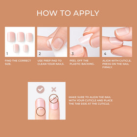 imPRESS TruNude short squoval nails arranged to show color variety and fit