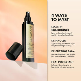 IN COMMON mist sprayed into hand demonstrating lightweight application and coverage