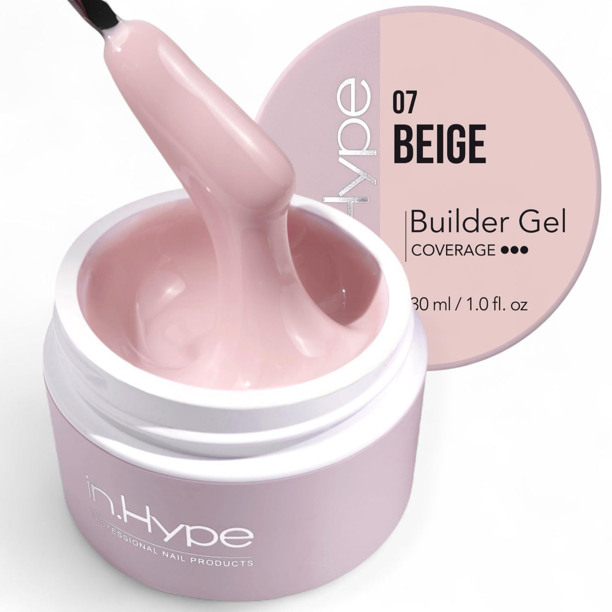 IN.HYPE front jar view showing product label and professional finish benefit