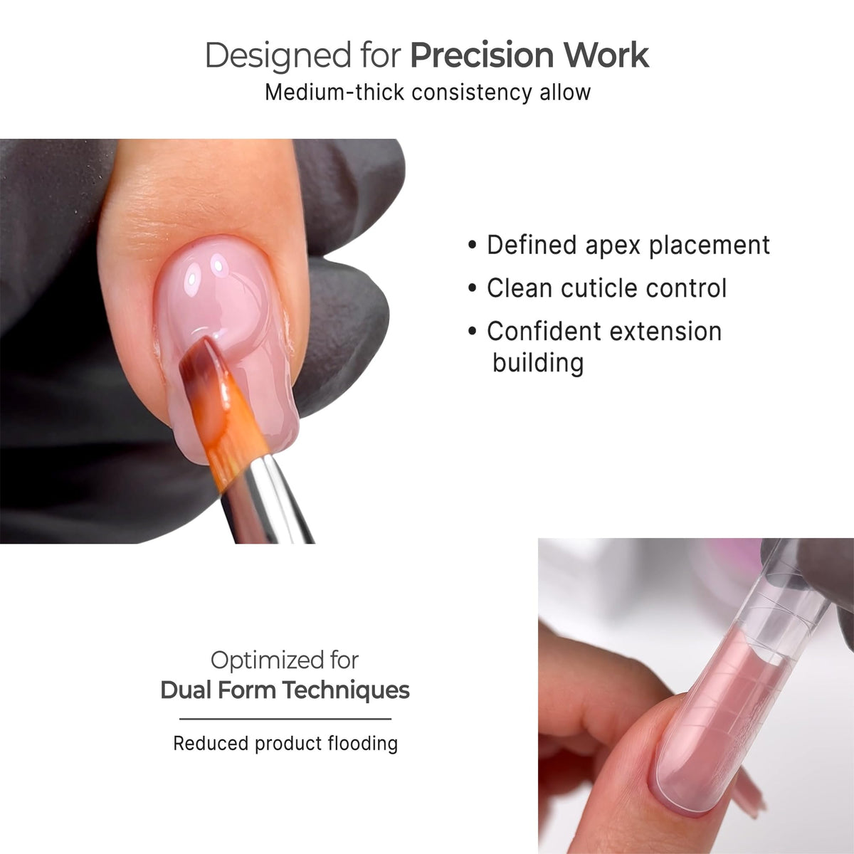 IN.HYPE brush applying gel on form showing precise application benefit