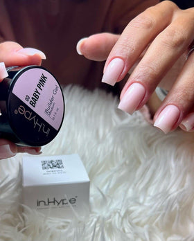 IN.HYPE sculpted nail extensions created with Baby Pink #3 showcasing durable structure