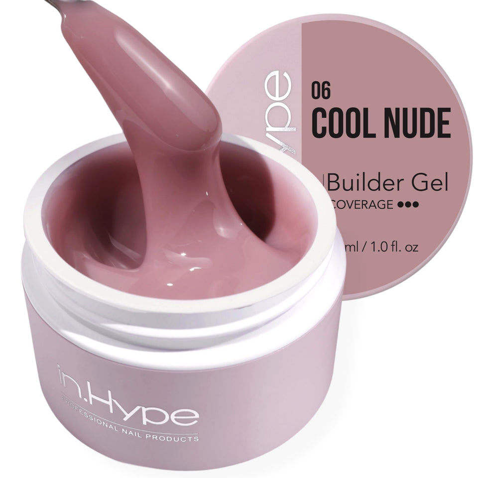 IN.HYPE front jar showing Cool Nude #32 and easy identification benefit