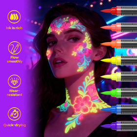 INAFKDPONR eight-color array flatlay showing vivid daytime pigments